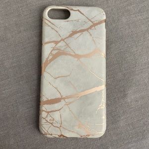 Grey and rose gold marble iPhone 7 case
